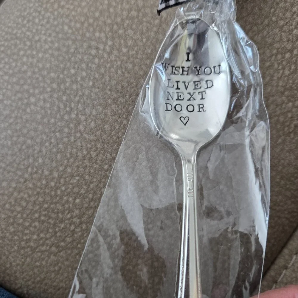 I Wish You Lived Next Door BFF 6 inch Spoon for Long Distance Friends Relatives